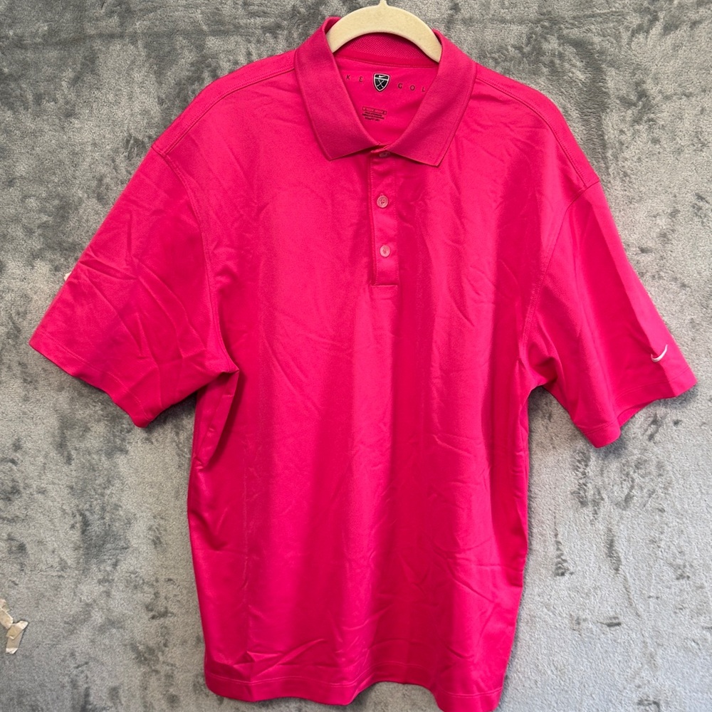 Nike Men’s Bright Pink Golf Polo Shirt sz Lg